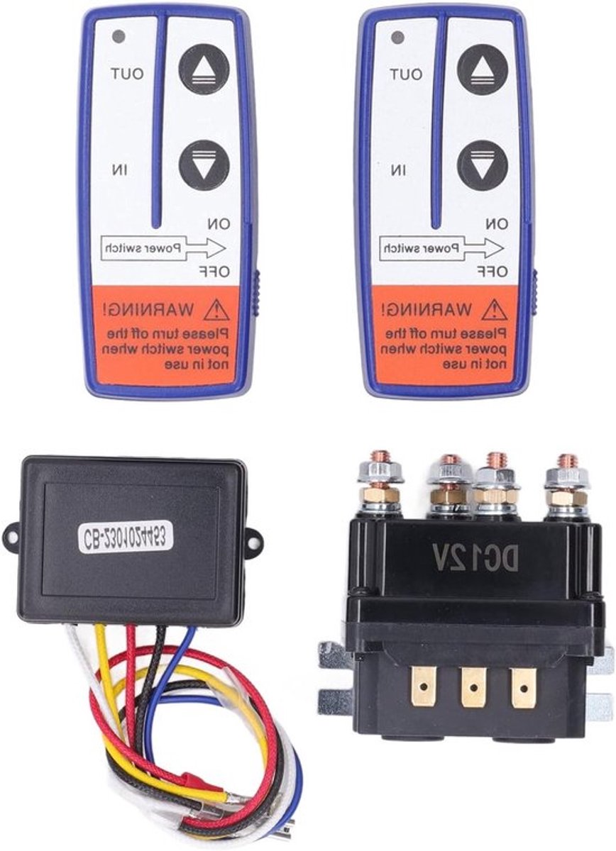 Afstandsbediening voor Cabrestante 12V 250A Windenrelaiskit met afstandsbediening, relais-beveiligingsschakelaar voor windrelais voor industriële voertuigen