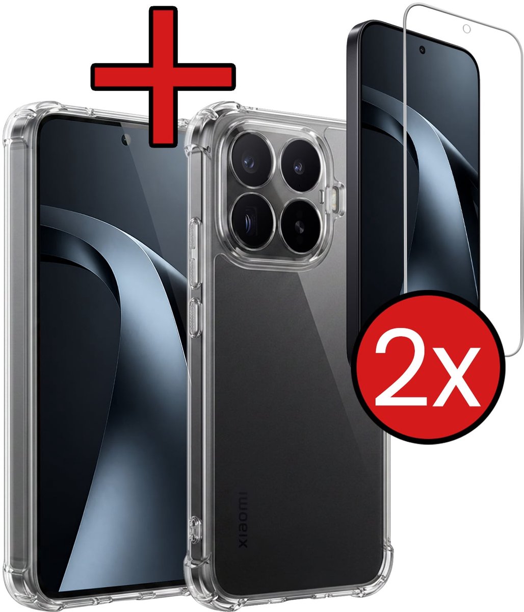 Hoesje - Met Screenprotector - 2 Stuks - Geschikt voor Xiaomi 17T - Sterk & Shockproof - Back Cover - Siliconen Case - Telefoon Hoes - Shock Proof - Telefoonhoes - Transparant