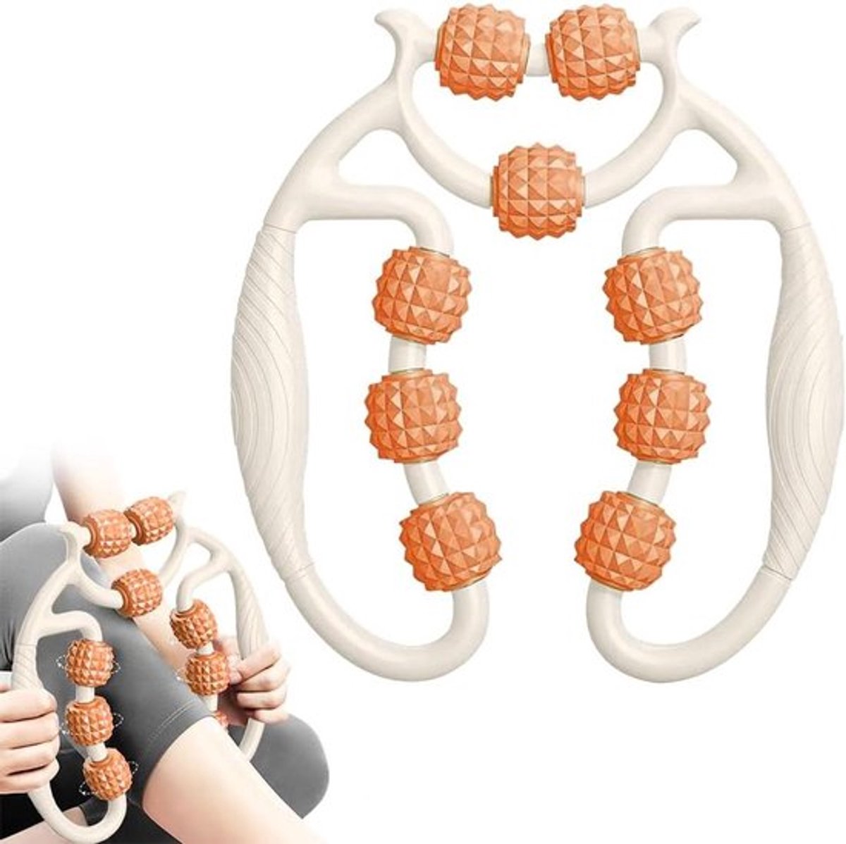 Diepteweefsel Massageroller - Spiermassage voor Benen en Voeten met 9 Wielen. Ideaal voor Triggerpoints en Circulatie.