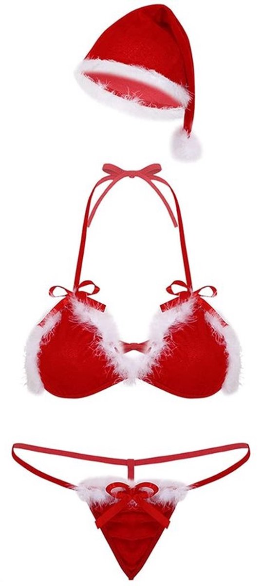 Lingerie Set Feestelijk - Transparante Pyjama - G-string - Sexy Tule - Ademend Materiaal - Perfect Cadeau - Nachtkleding