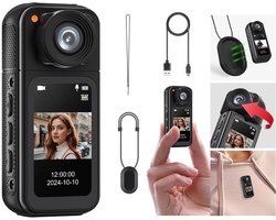 1080p mini-actiecamera – Draagbare camcorder – S83 huisdiercamera – Thumb-actiecamera – Zakcamera – 180° draaibare lens – Lange batterijduur – ABS+PC materiaal – Waterdicht – Geschikt voor motorrijden, fietsen en vloggen – Zwart
