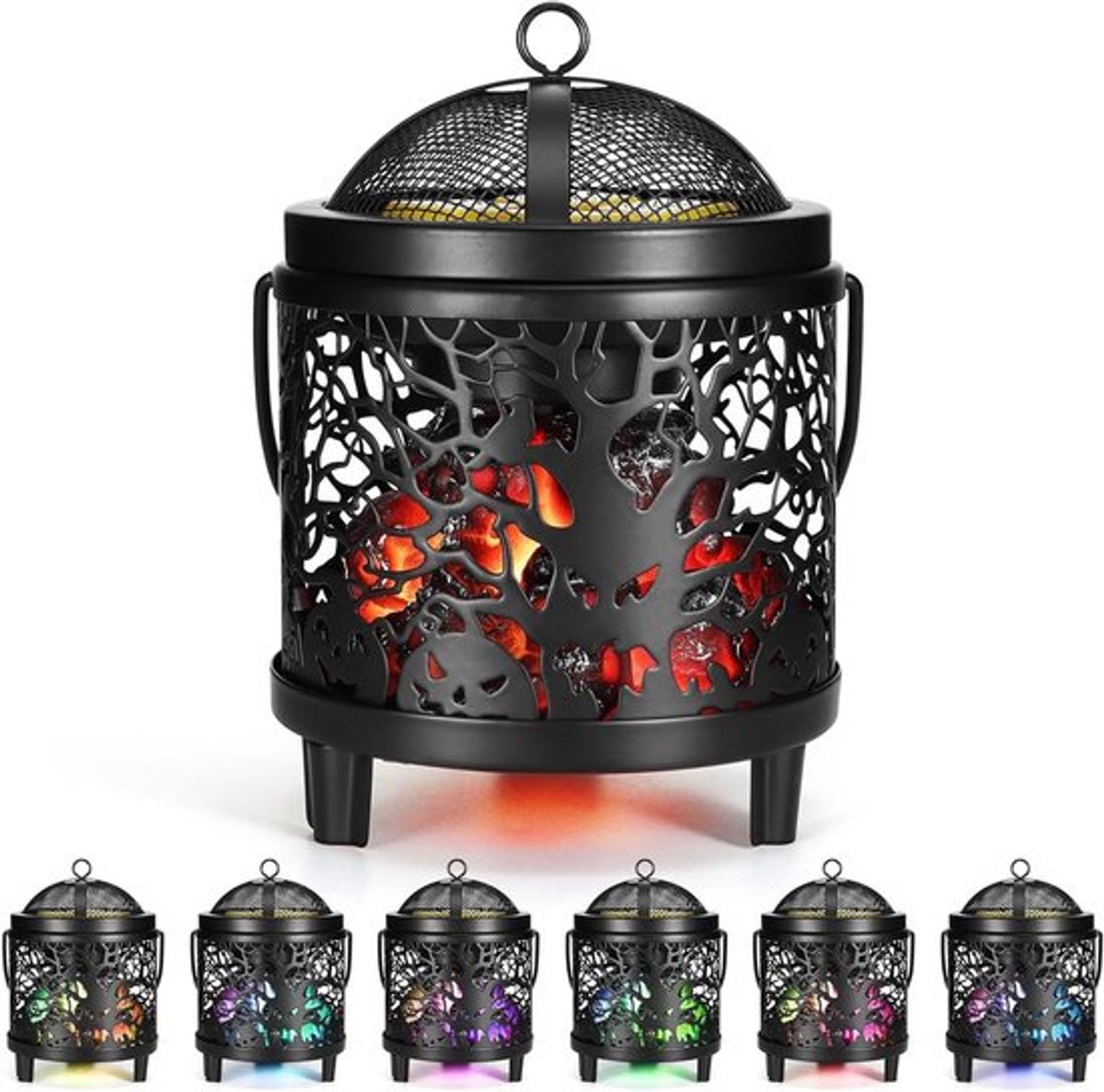 Skull Patroon Geur Lamp met 7 Kleuren Overgangen - 4-in-1 Geurverwarmer voor Kaarsen en Geuroliën in Kantoor en Slaapkamer