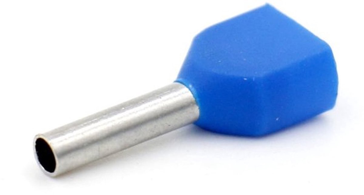 Twin Cord eindterminals - crimpconnectoren - koper - blauw - 1000 stuks - Geschikt voor 20 x 2