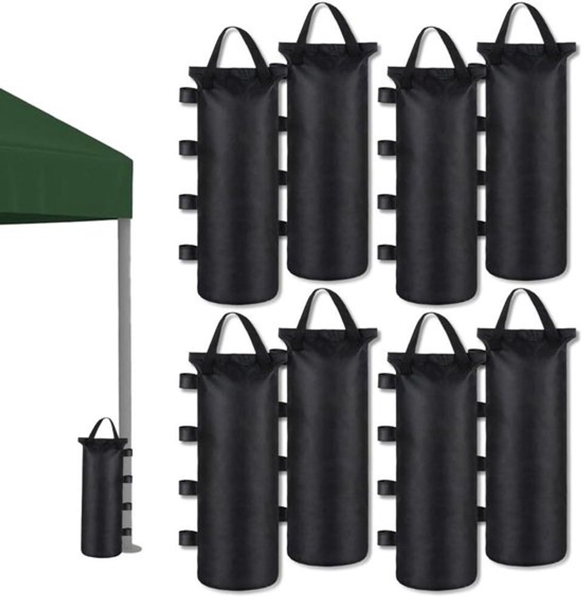 8 stuks zandzakken van 800D Oxford stof voor tent en partytent, 12 kg, ideaal voor verzwaring poten en parasol in de tuin.