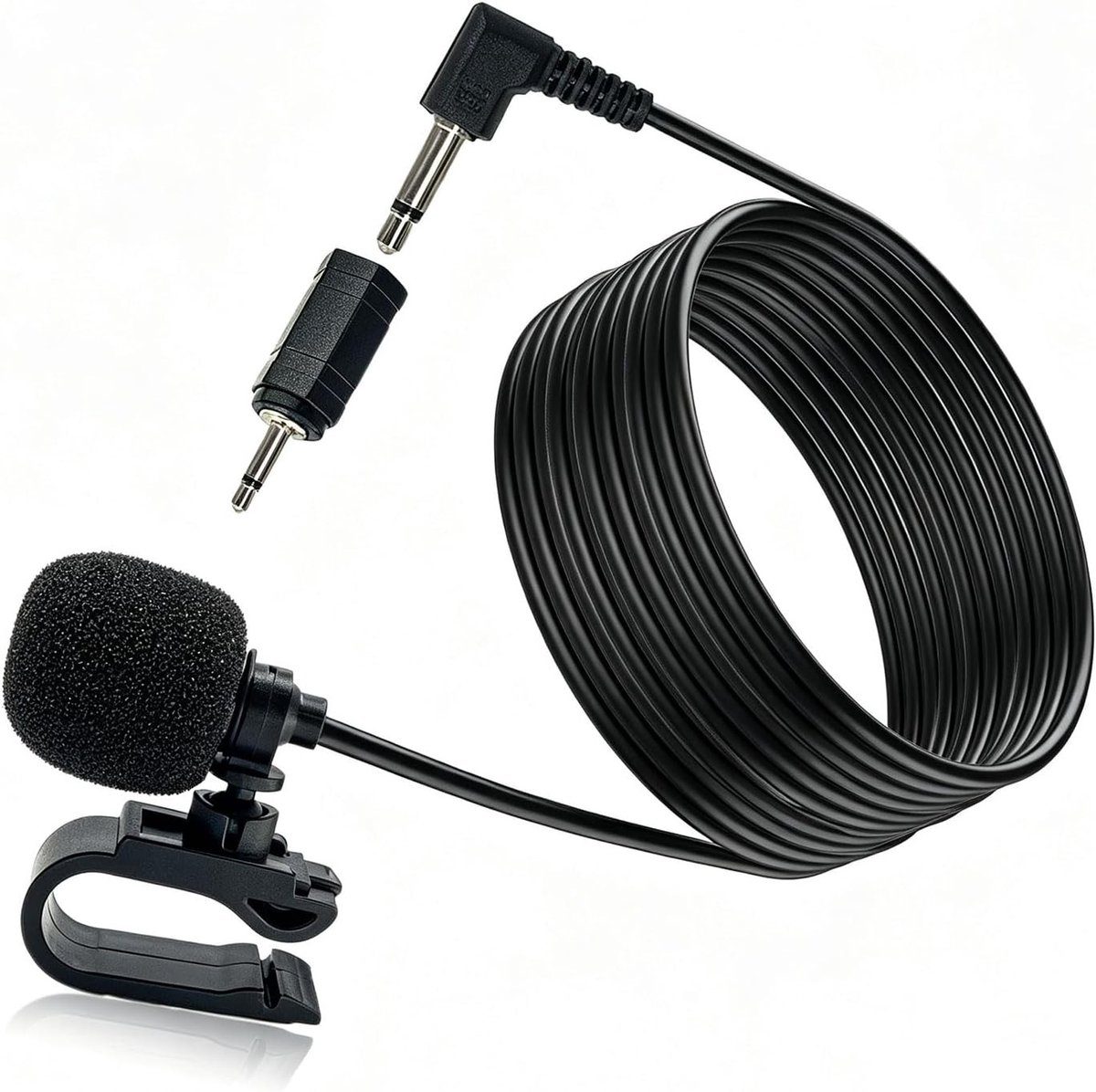 Externe 3.5mm autostereo microfoon met 3M kabel voor audio, GPS en DVD systemen in voertuigen
