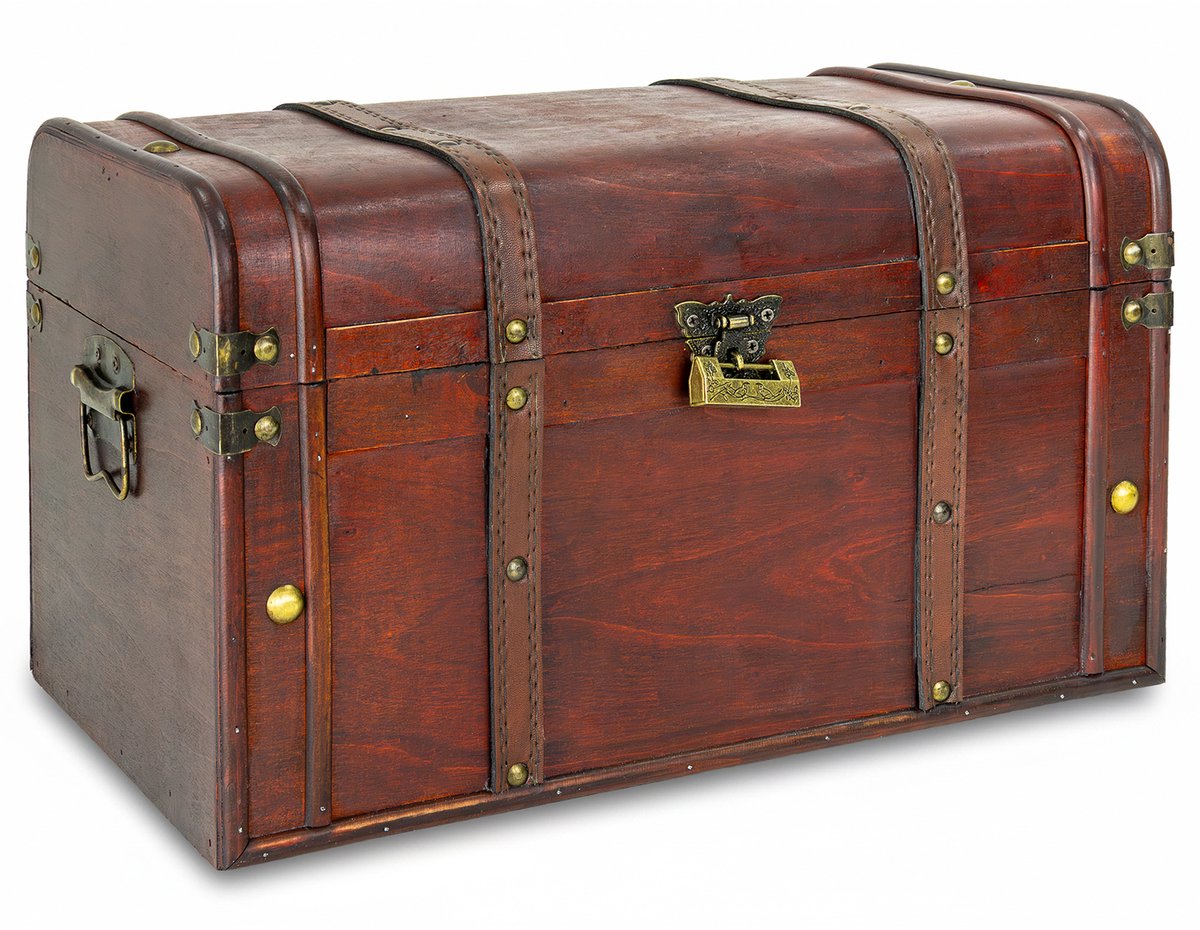 Kingpower Selection: Houten schatkist – Doos met slot, schatkistje, houten kist