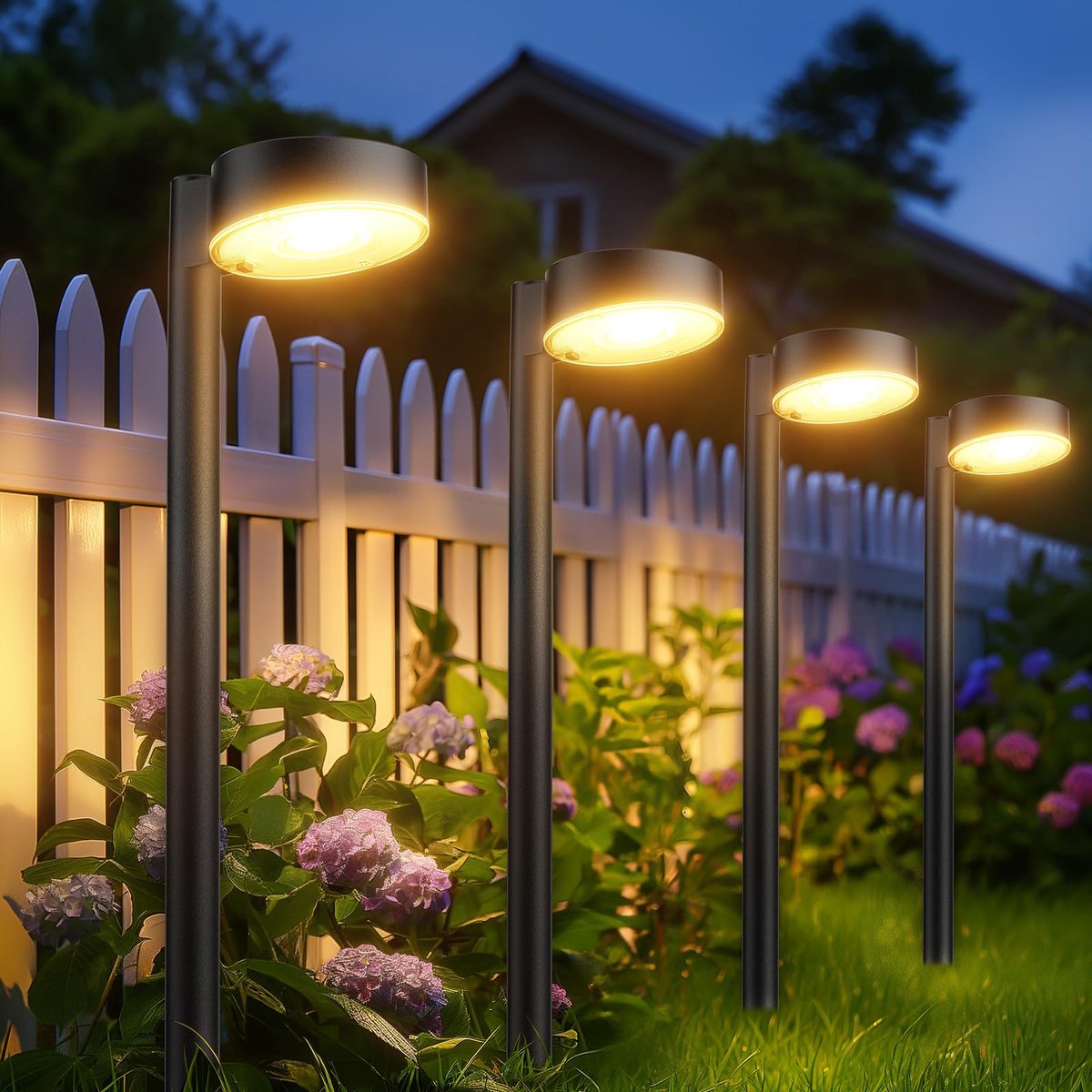 SnelShoppen - 6 Stuks Solar Tuinverlichting met 3000K Warm Wit LED - IP65 Waterdichte Tuinlichten voor Balkon, Patio, Tuin en Oprit - Heldere LED Buit
