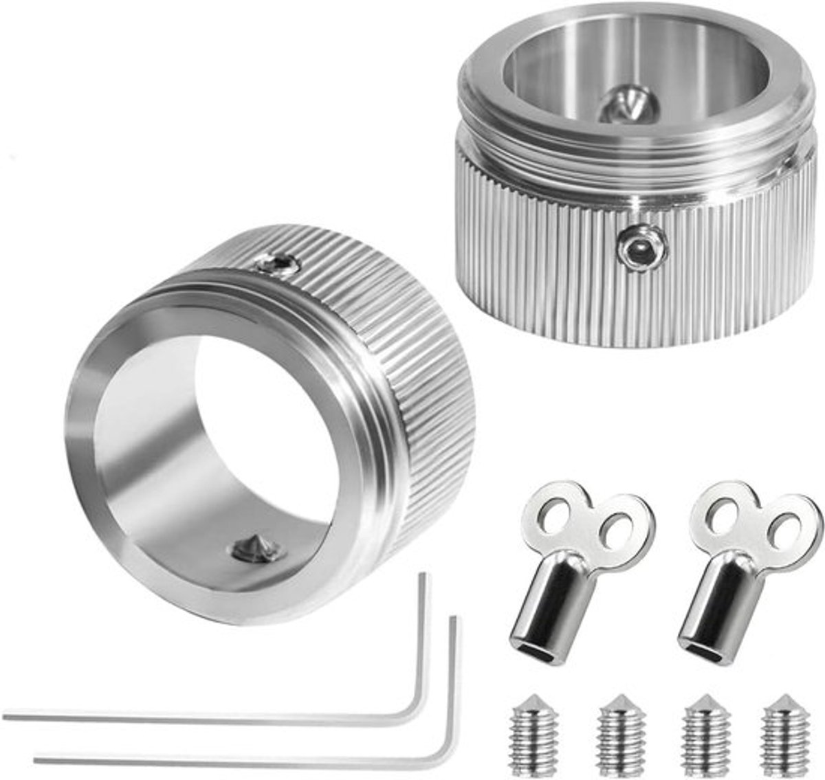 Verwarmingsventieladapter - Roestvrij Staal - Thermostatische Kopadapters - Radiatorventiel RA naar M30 x 1,5 - Inbussleutel - Set van 2stuks