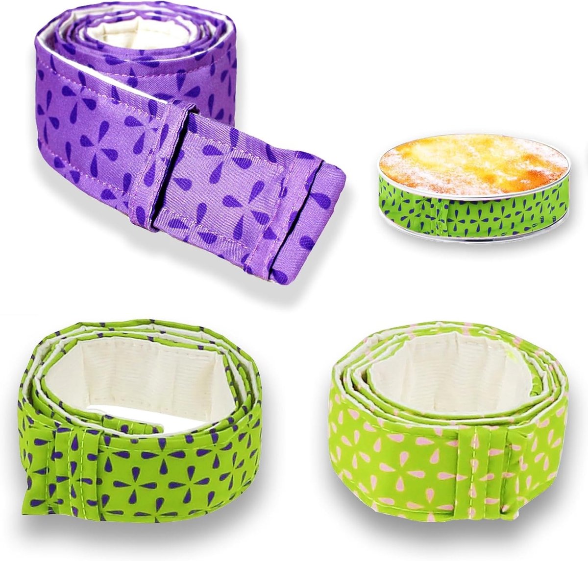 Verstelbare Cake Bakstrips voor Perfecte Taarten, Inclusief 3 Stuks Mallen voor Bakken en Baksels