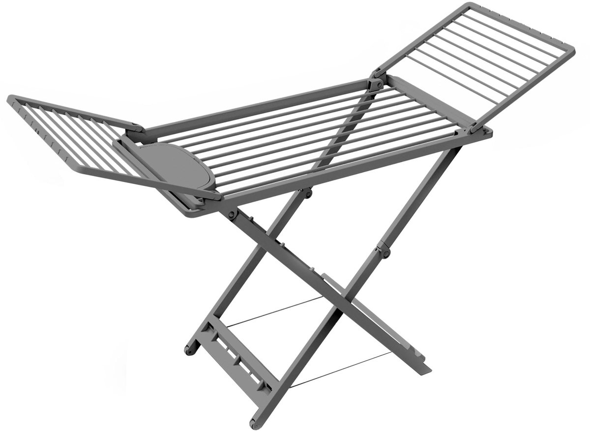 SnelShoppen - Ergo Clean Opvouwbare Droogrek met Klemlade | 100% Gerecycled Plastic | Inclusief Wielen en Haken voor Handdoeken | Ideaal voor Thuis, C