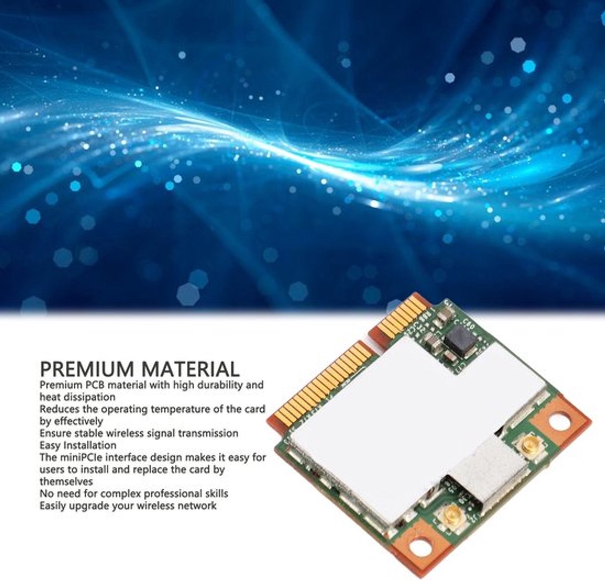 BCM943225HMB Mini PCIe WiFi-adapter - 300 Mbps snelheid - Draadloze verbinding - Bluetooth 4.0 - Ideaal voor PC - Interne netwerkkaart