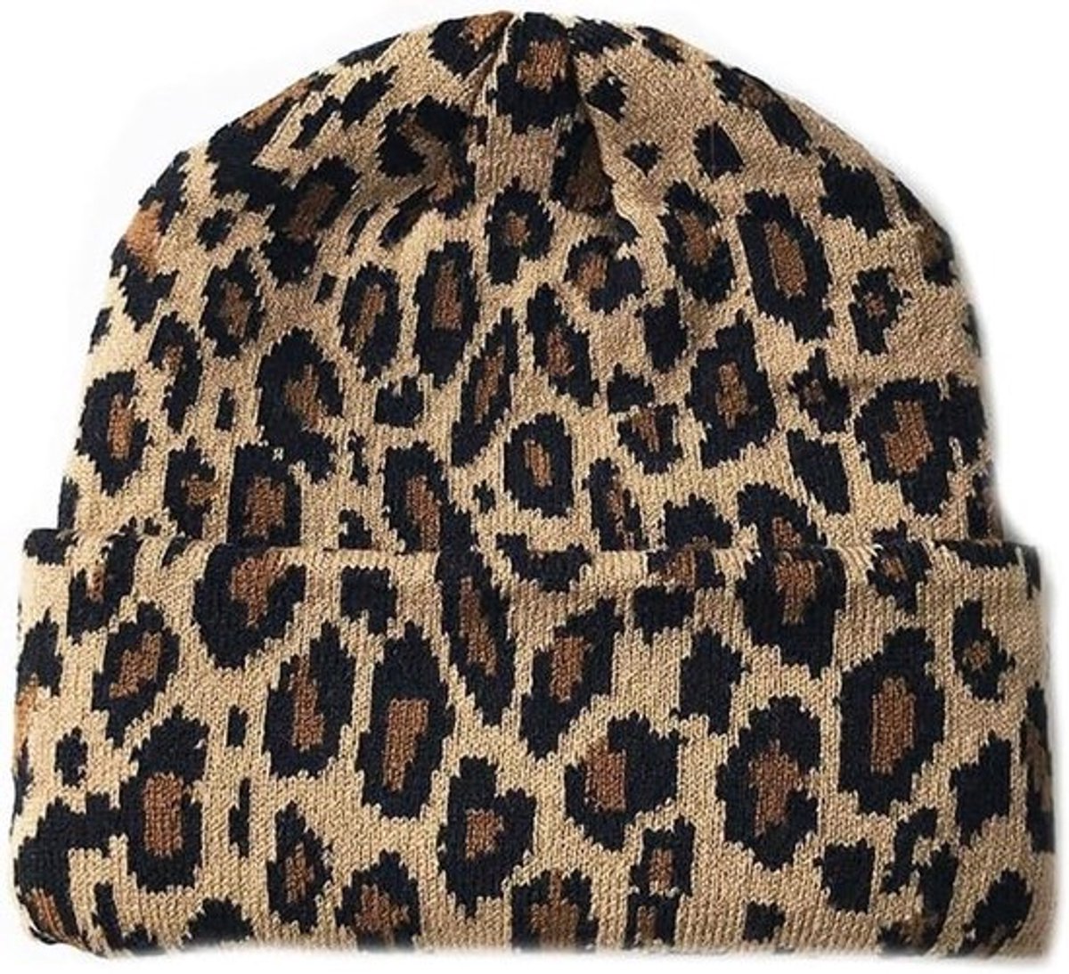Warme Gebreide Beanie met Luipaardpatroon voor Dames en Heren - Ideaal voor Winterse Activiteiten, Skiën en Buitenactiviteiten