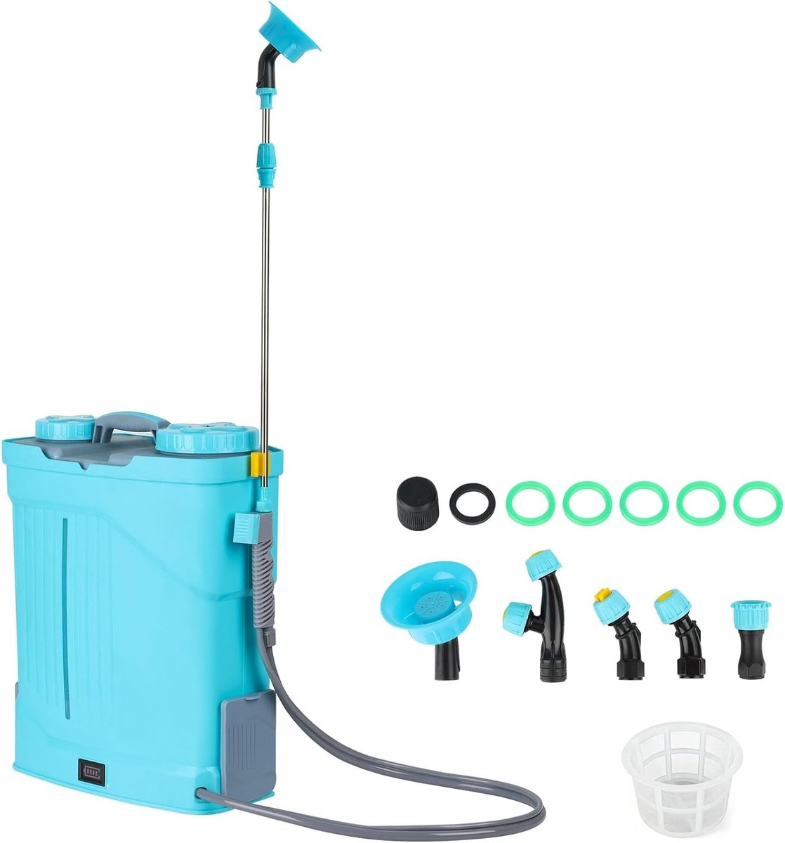 Draagbare drukspuit met 20 L capaciteit, telescopische lans (47-80 cm), 3.5 sproeiers en filter voor onkruidbestrijding, bemesting en irrigatie