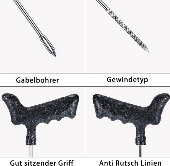 Bandenreparatieset - Tubeless Reparatie - Noodreparatie Onderweg - 39 Delige Set - 35 Riemen - Zwart — afbeelding 5