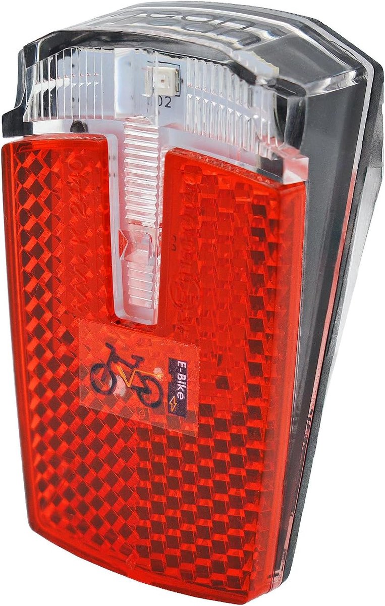 SnelShoppen - Fiets E-bike Achterlicht met Reflector en StVZO-goedkeuring, 8 Candela, Veiligheid, Duurzaam, Waterdicht, Voor Dagelijks Gebruik, Fietsa