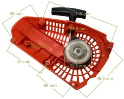 startmechanisme met terugslag voor de Stihl Viking Harder Steel Flora Flo Victus kettingzaag van 25 ccm
