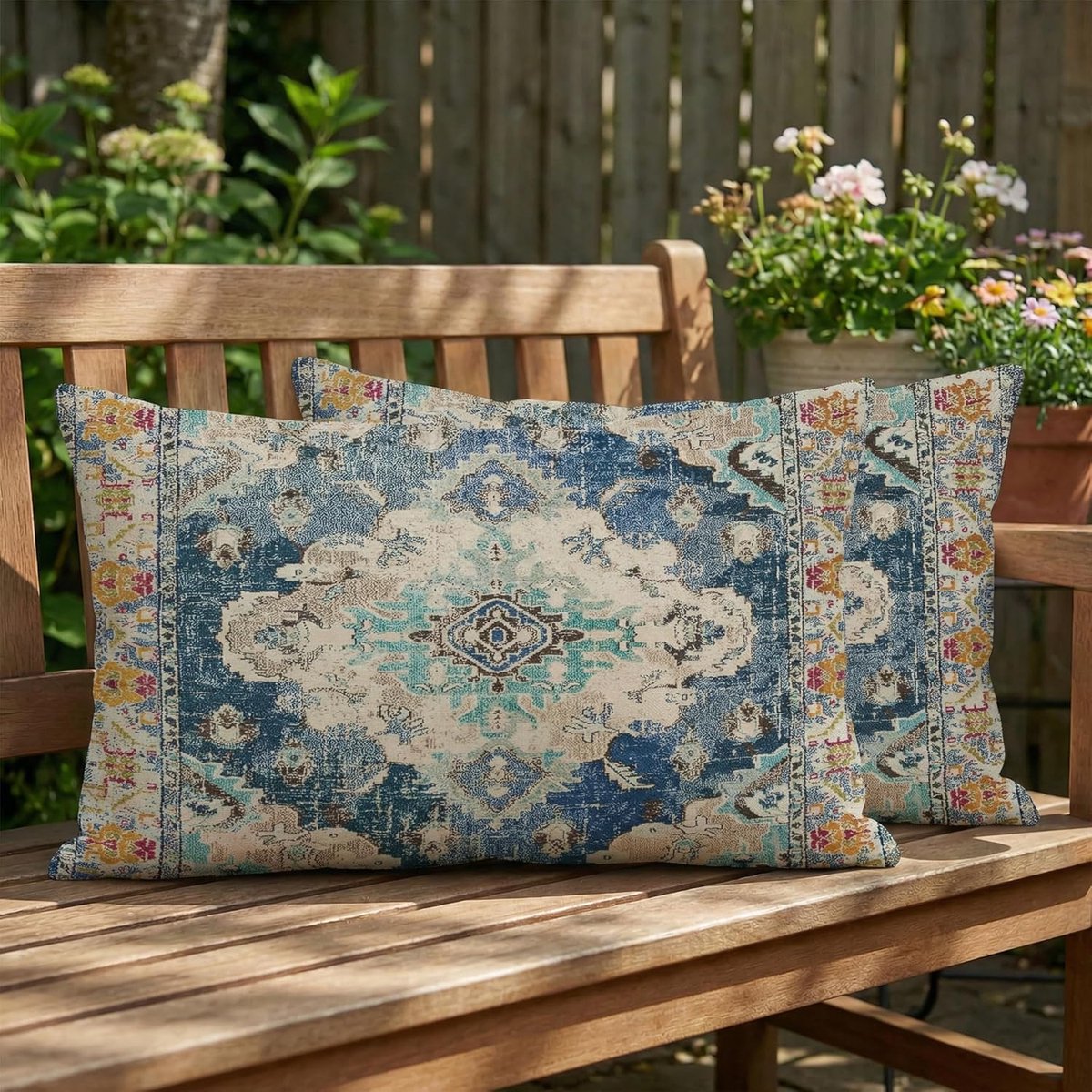 Outdoor kussen 30 x 50 cm - bohemian stijl - weerbestendig - perfect voor tuin en balkon - SnelShoppen