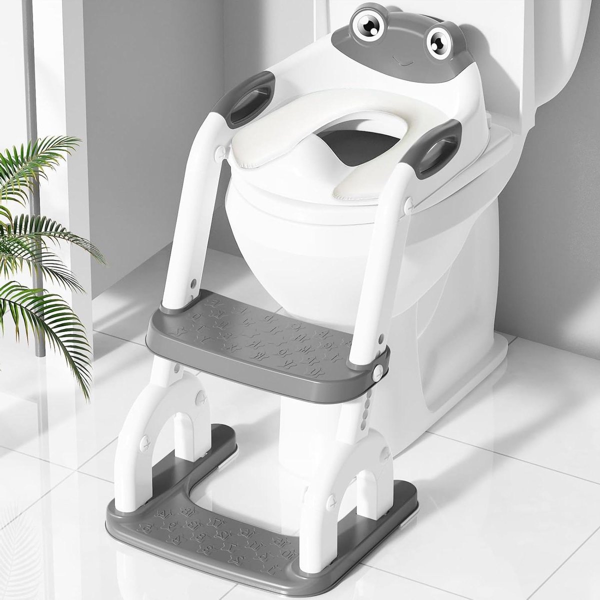 Kinder toiletbril - Zindelijkheidstrainer - Zelfstandig naar toilet - 8-voudig verstelbaar - Tot 75 kg - Wit