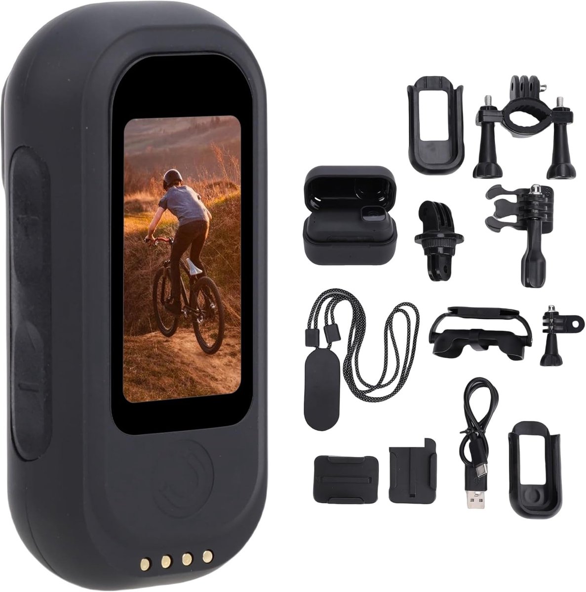 SnelShoppen - 4K Actiecamera met Magnetische Draagband, Waterdichte Behuizing, Oplaadbox en Montage-accessoires voor Fietsen, Klimmen, Dierenfilm en V