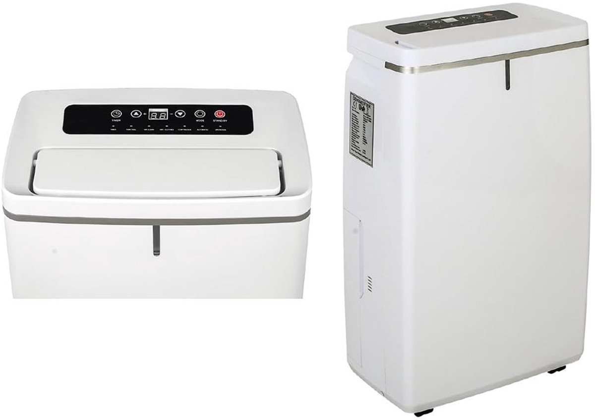 SnelShoppen - 3100701 Luchtontvochtiger 20 Liter met F-Bright Programma voor Huizen, Kelders, Keukens en Badkamers - Efficiënte Vochtbestrijding en En