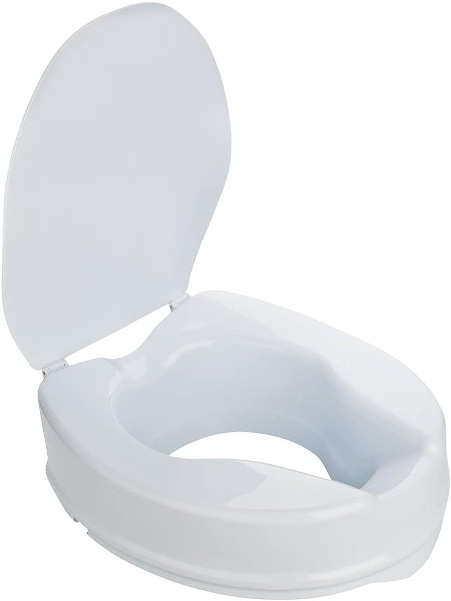 Toiletverhoger - Zitting met deksel - Comfortabel zitten - Verlicht heupgewrichten - 15 cm verhoging - Wit