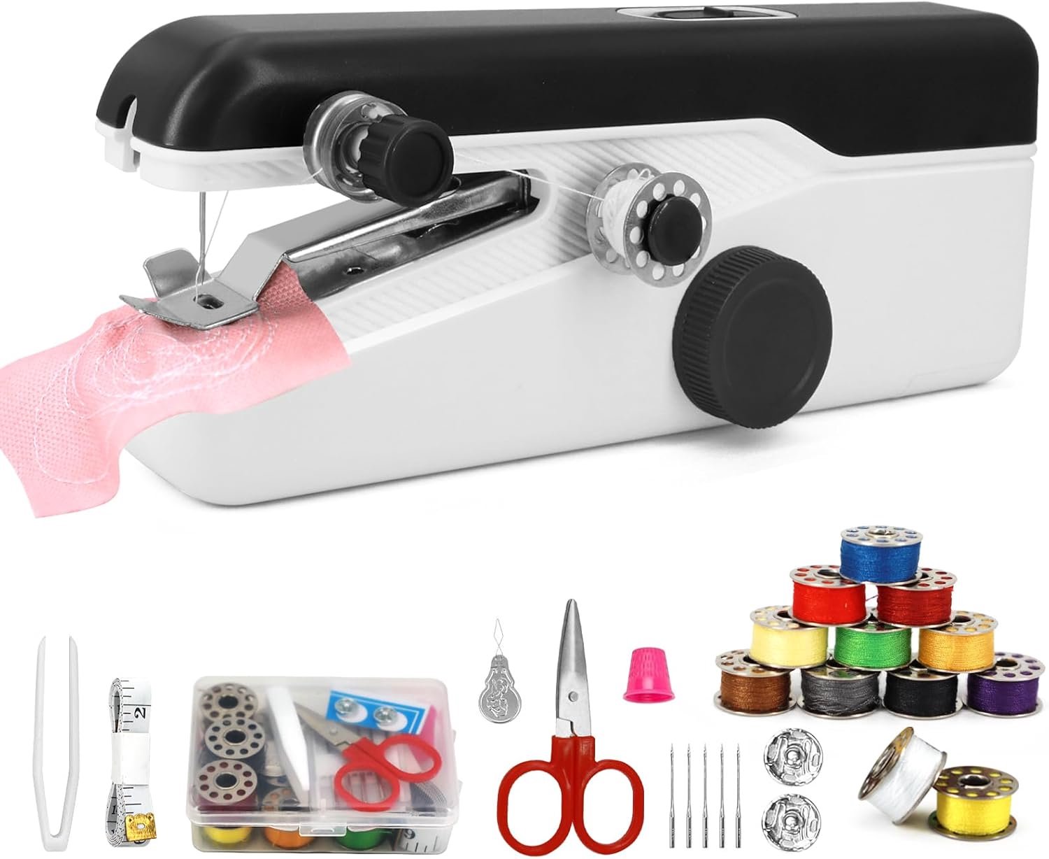 SnelShoppen - Mini Elektrische Handnaaimachine voor Beginners - Draagbare Naaimachine met Hoge en Lage Snelheid - Ideaal voor Doe-Het-Zelf Stofreparat