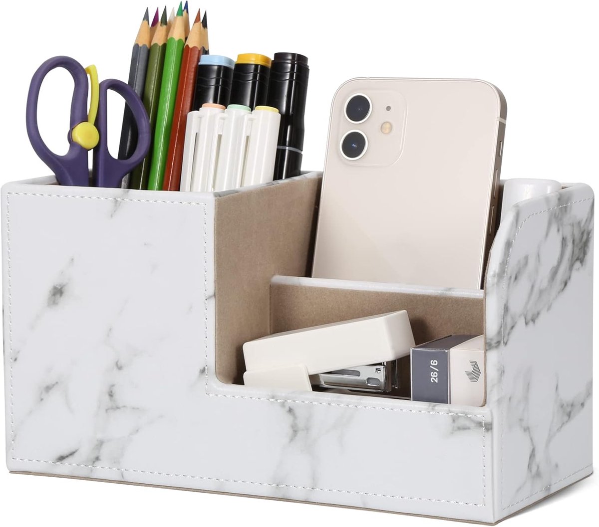 SnelShoppen - Marmeren Bureau Organizer - Pennenhouder voor Kantoor, School, Thuis - Elegante Desk Organizer - Multifunctionele Opberghouder voor Penn