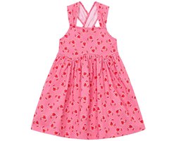 SnelShoppen - Zomerjurk Meisjes Mouwloos 100% Katoen Bedrukt Geranium, Feestelijke Kleding voor Kinderen van 2 tot 8 Jaar, Perfect Cadeau voor Verjaar