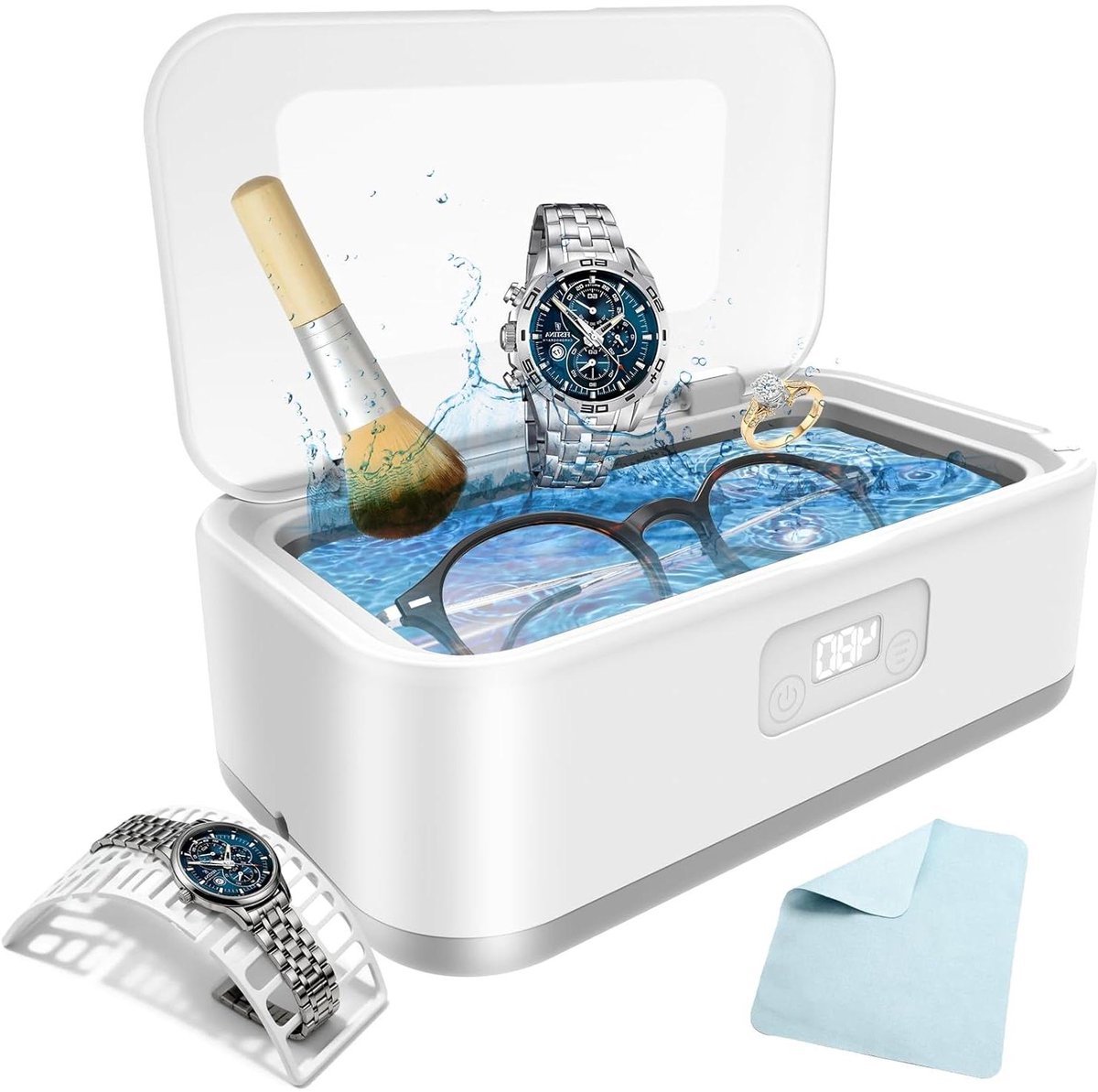 Ultrasone Reiniger - Schoonmaakapparaat - Sieraden Reinigen - Krachtige Reiniging - 23 cm - Zilver
