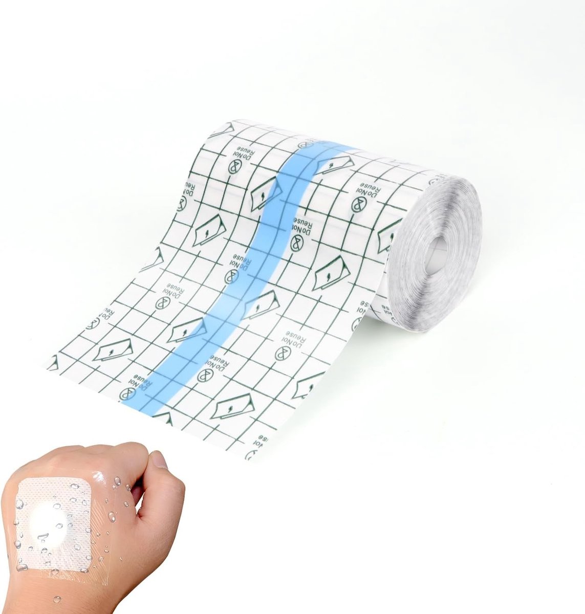 Waterdichte transparante bandage tape 10 m voor wondbescherming, douchepleister en huidbescherming voor getatoeëerde huid, ideaal voor sport en outdooractiviteiten