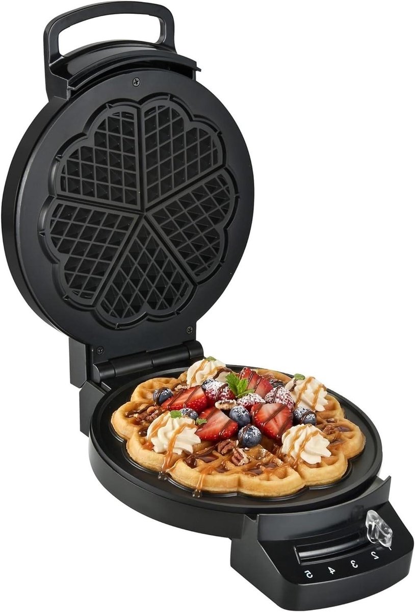 Wafelmaker - Bakplaat - Lekkere Wafels Maken - Instelbare Thermostaat - 1200 Watt - Zwart