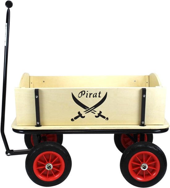 Houten Bolderkar - Handwagen Tuinwagen - Vervoer Zware Lasten - Afneembare Banden - Max 100 kg - Natuur van Houten — afbeelding 3