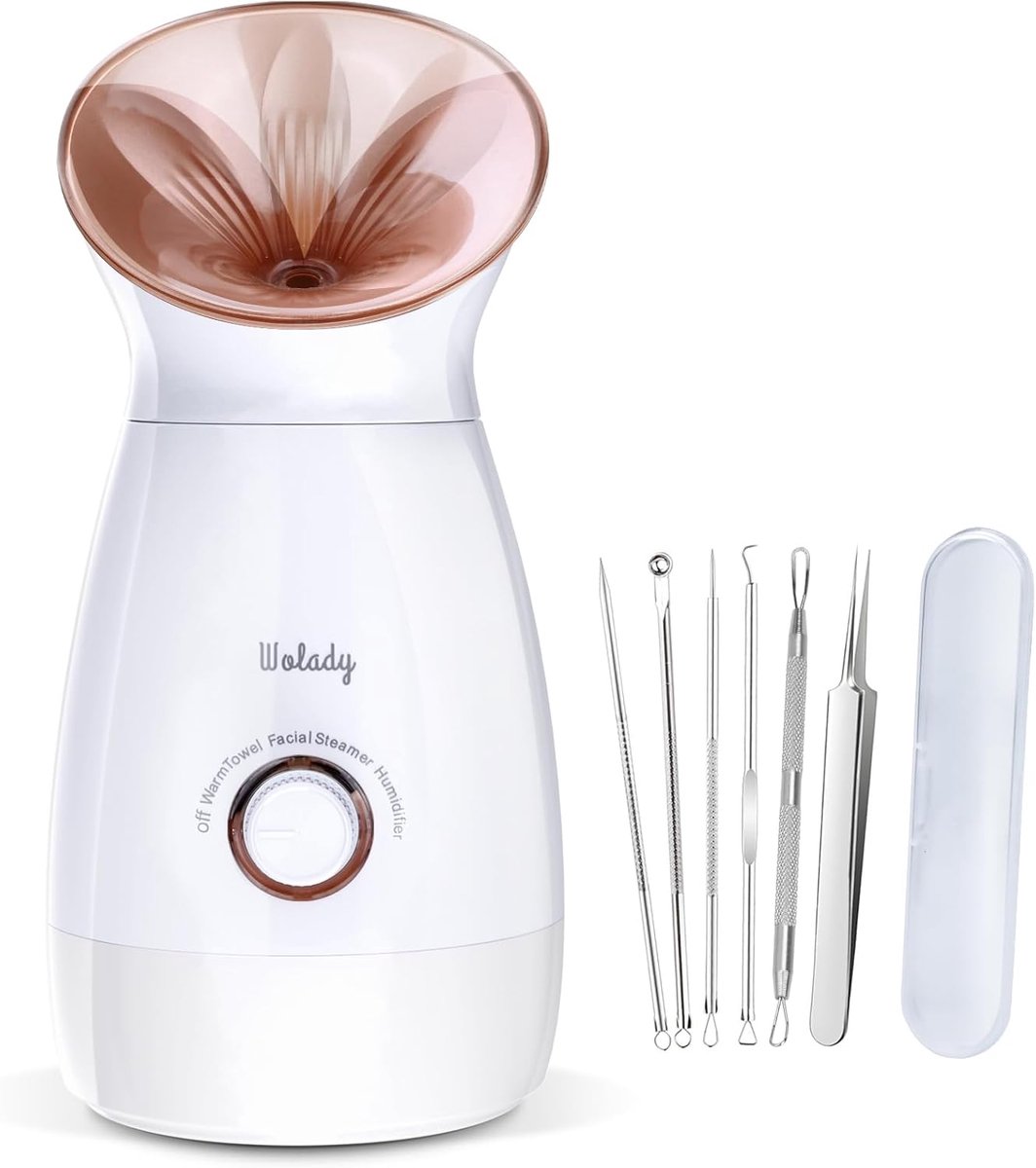 SnelShoppen - Stoomverstuiver voor Sauna, 3-in-1 Gezichtsstomer, Luchtbevochtiger, Cosmetische Gezichtsverzorging, Inhalatie, Reinigen van Poriën, Ros