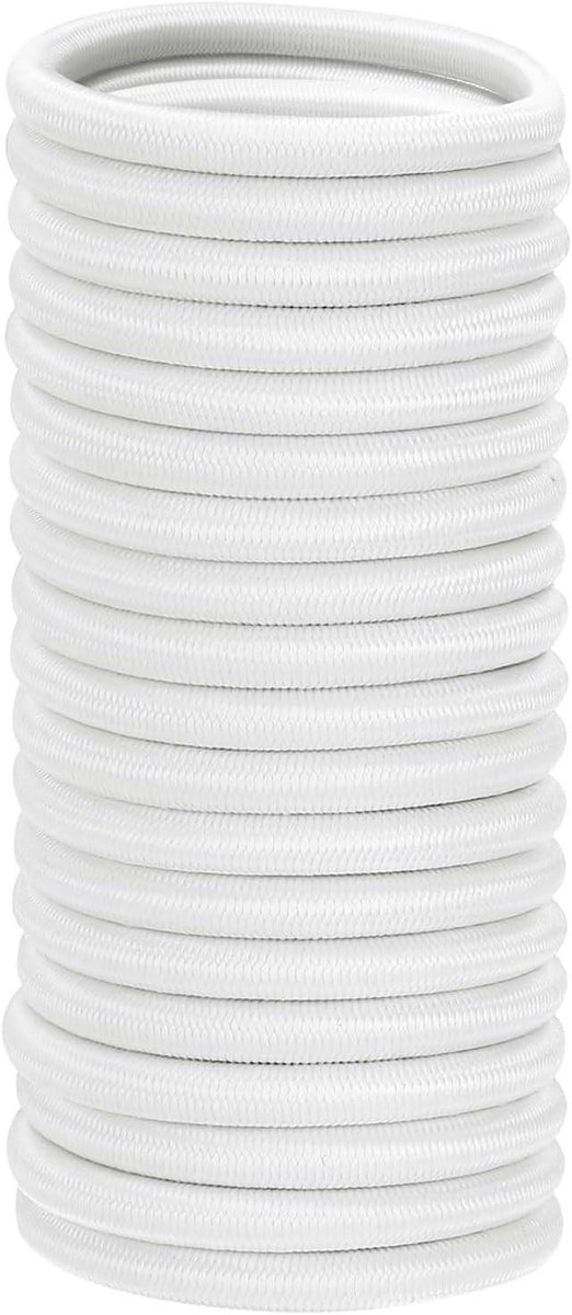 Schokband Elastisch - Elastisch Touw - Vastzetten Vracht - Marinekwaliteit Polyester - 3/8" x 100ft - Wit