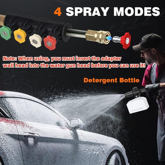 Hogedrukreiniger 200 bar - 3000 W - Turbo nozzle - Ideaal voor auto's en buitenoppervlakken - ShopVlot — afbeelding 3