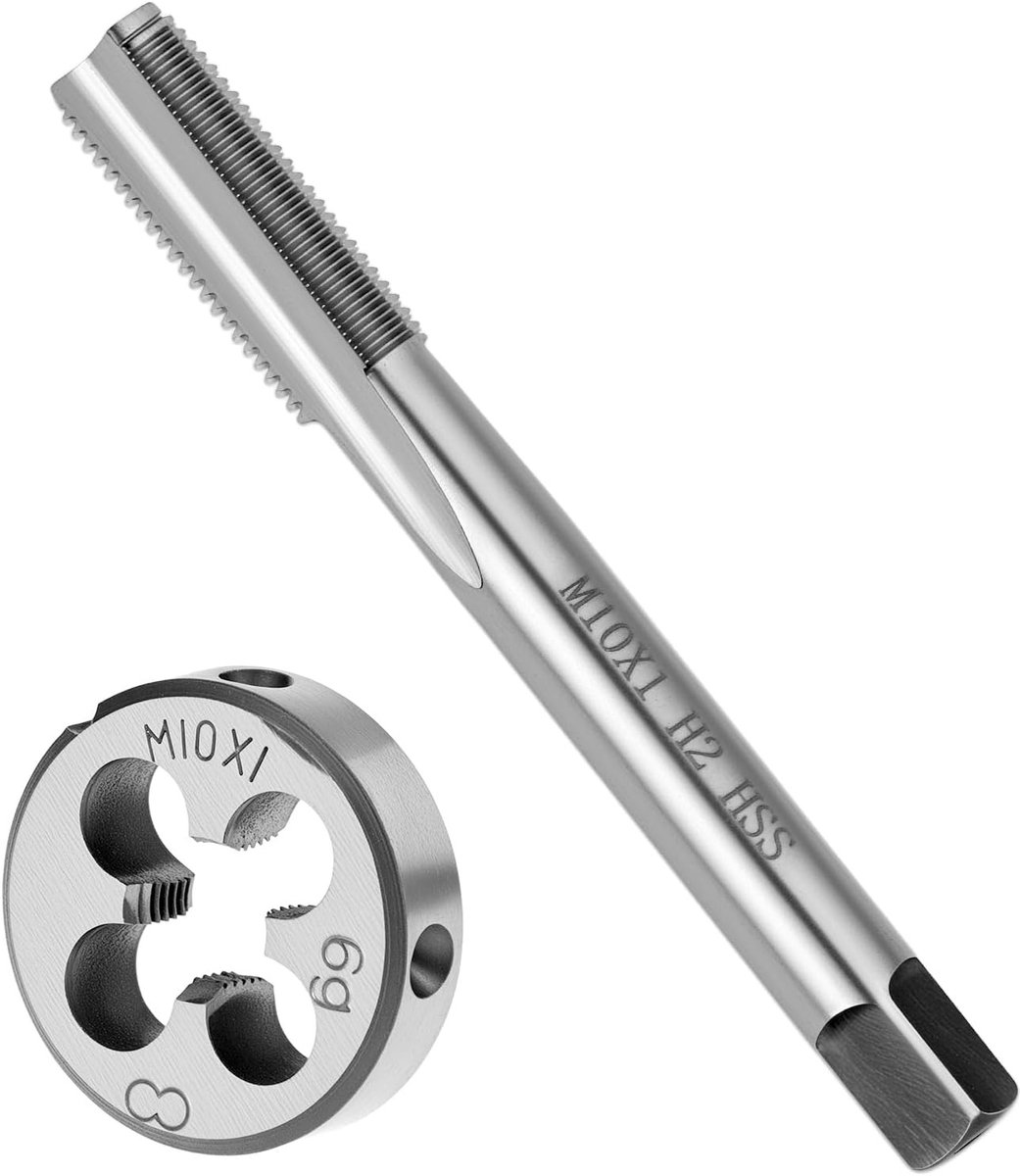 M10 x 1 mm draad snijden tap set, inclusief tappen en ronde draadmatrijs voor precisiewerk