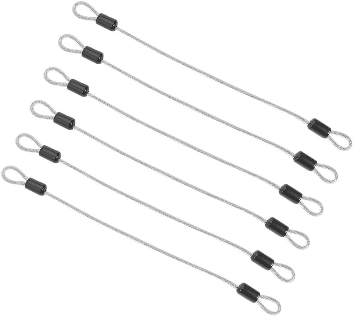 RVS Veiligheidscables 30cm x 4mm voor het Beveiligen van Bagage, Fietsen en Deuren, Duurzaam en Betrouwbaar met Dubbele Gespen