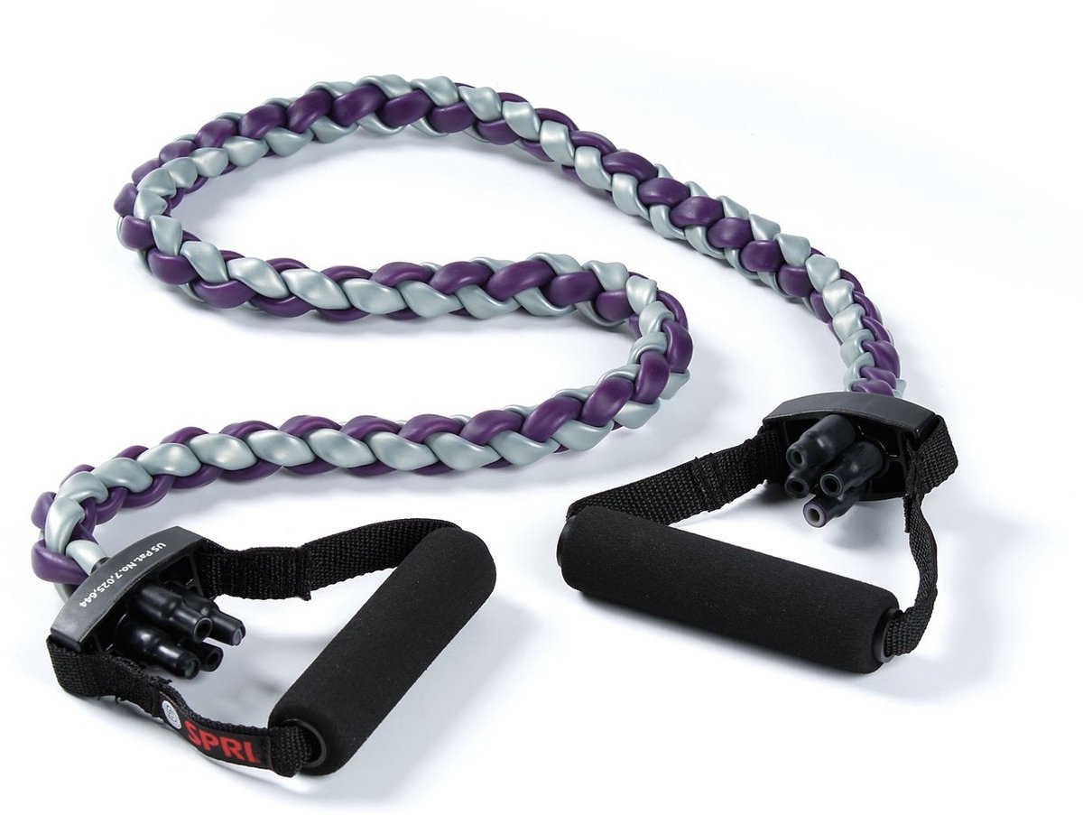 Gevlochten Weerstandsband - Trainingsband Fitnessband - Kracht Training - Duurzaam Gevlochten Rubber - 1.5 inch Hoogte - Paars/Grijs