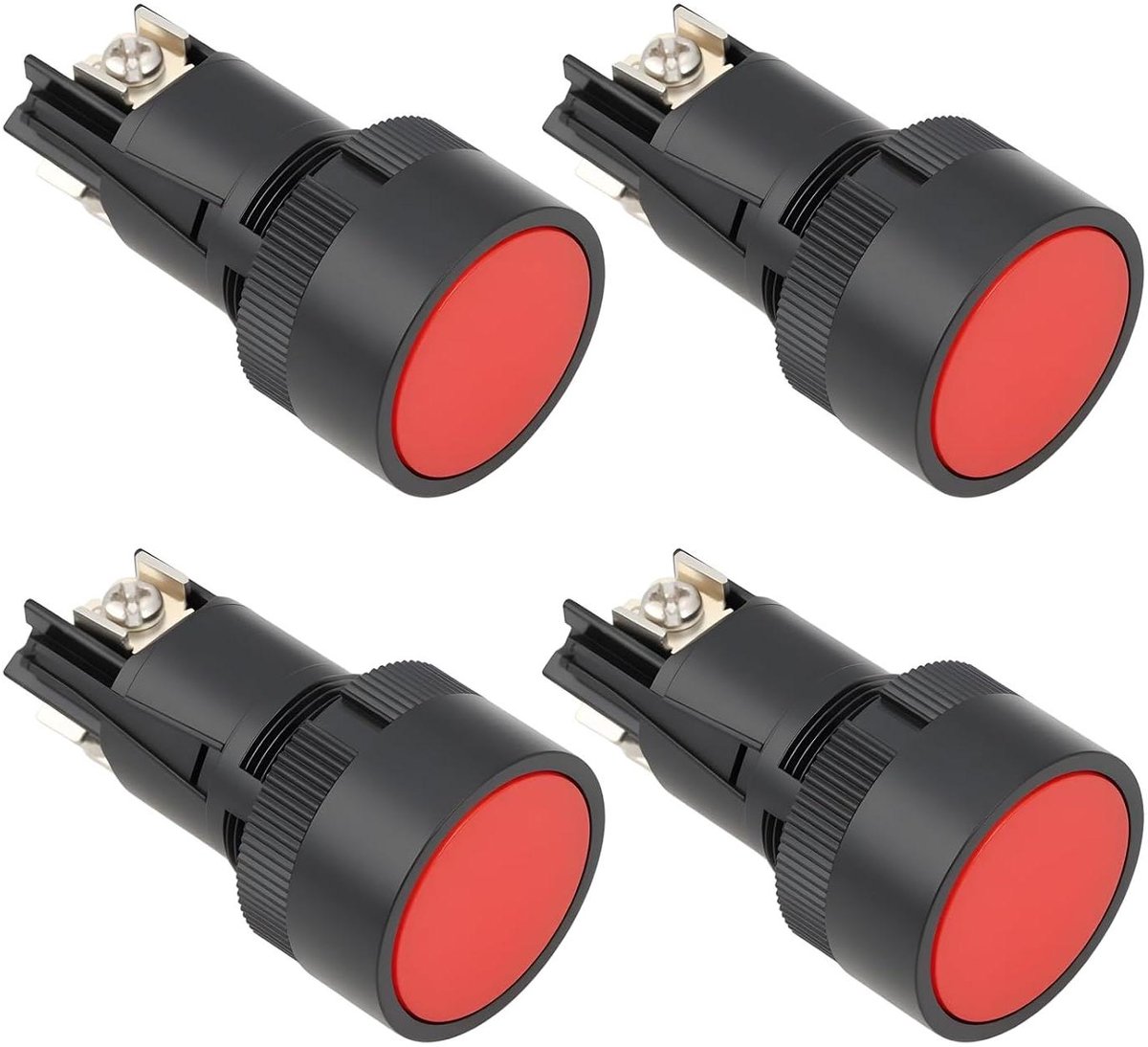Drukknopschakelaar NC - Momentary Reset - Industrieel Bediening - Normaal Gesloten Contact - 22 mm Gat - Rood