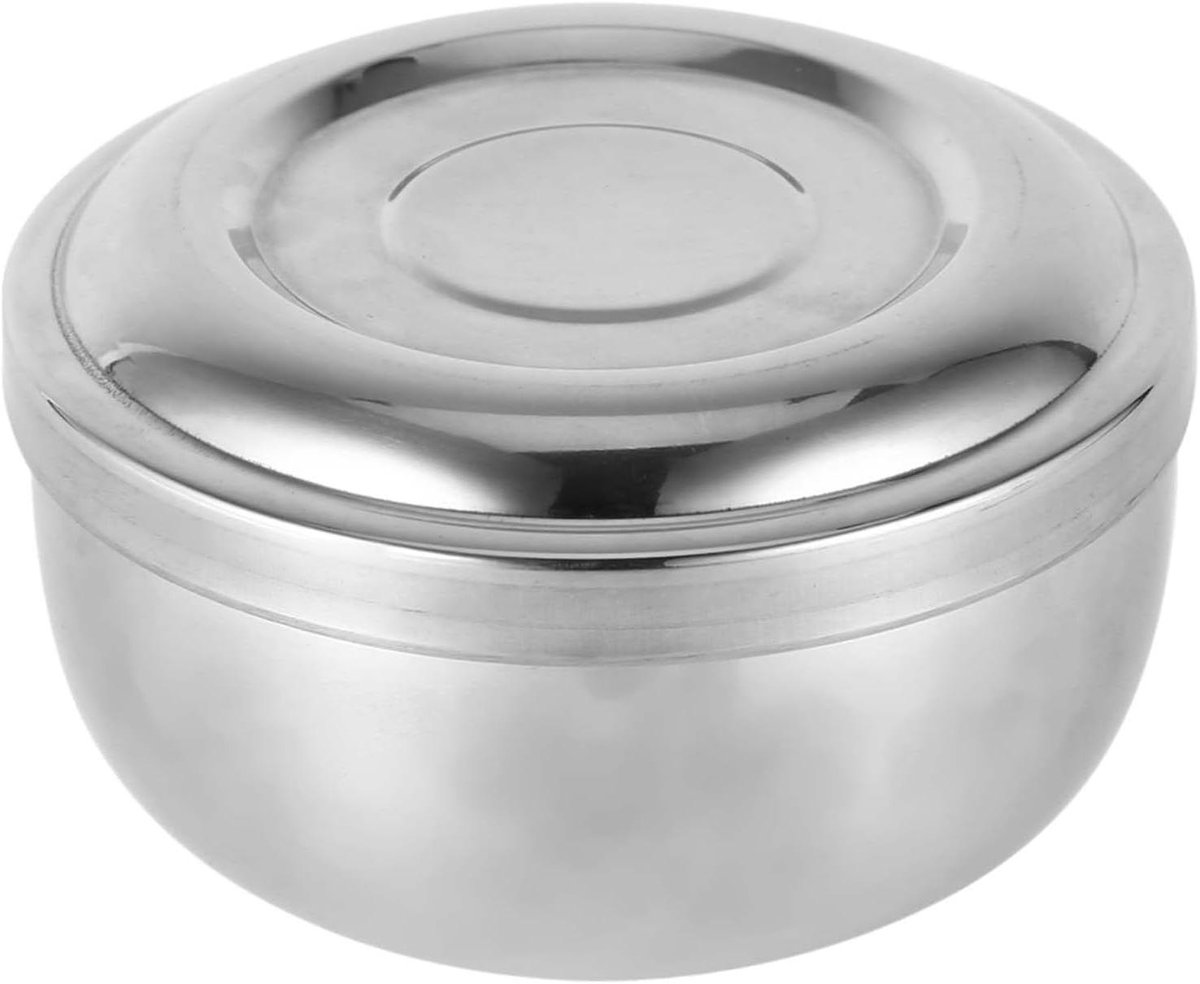 Scheerkom met deksel - Scheermok zeep - Natte scheerbeurt - Anti-slip bodem - 11 cm diameter - Zilver