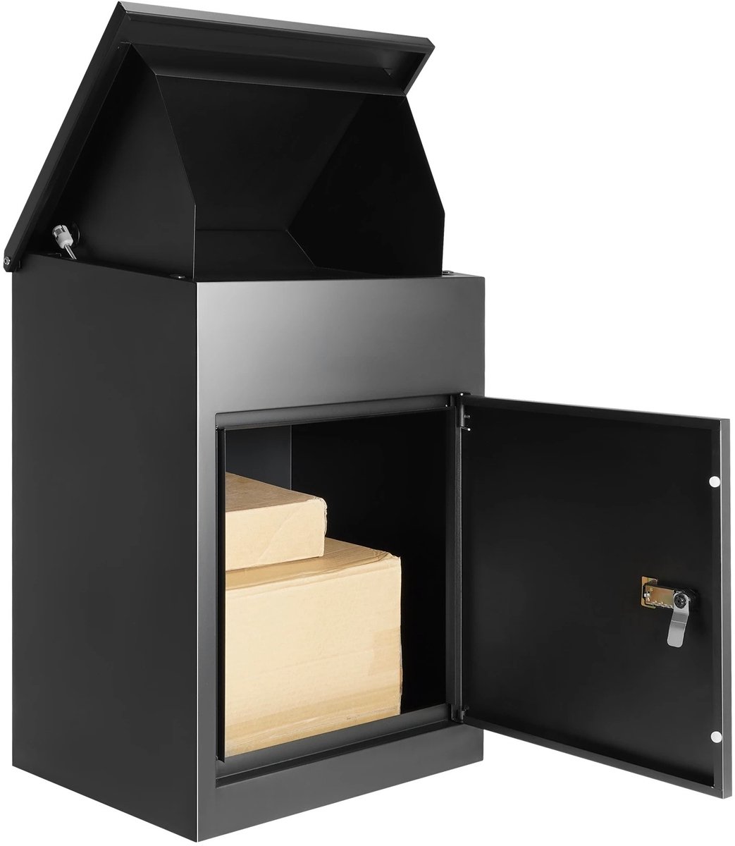Brievenbus - Pakketbox - Pakketbrievenbus - Pakketbox buiten - Wand gemonteerd - Brievenbus Hangend - Anti diefstal pakketbox - Brieven en pakketjes - 32.5 x 35 x 58.3 cm - Antraciet