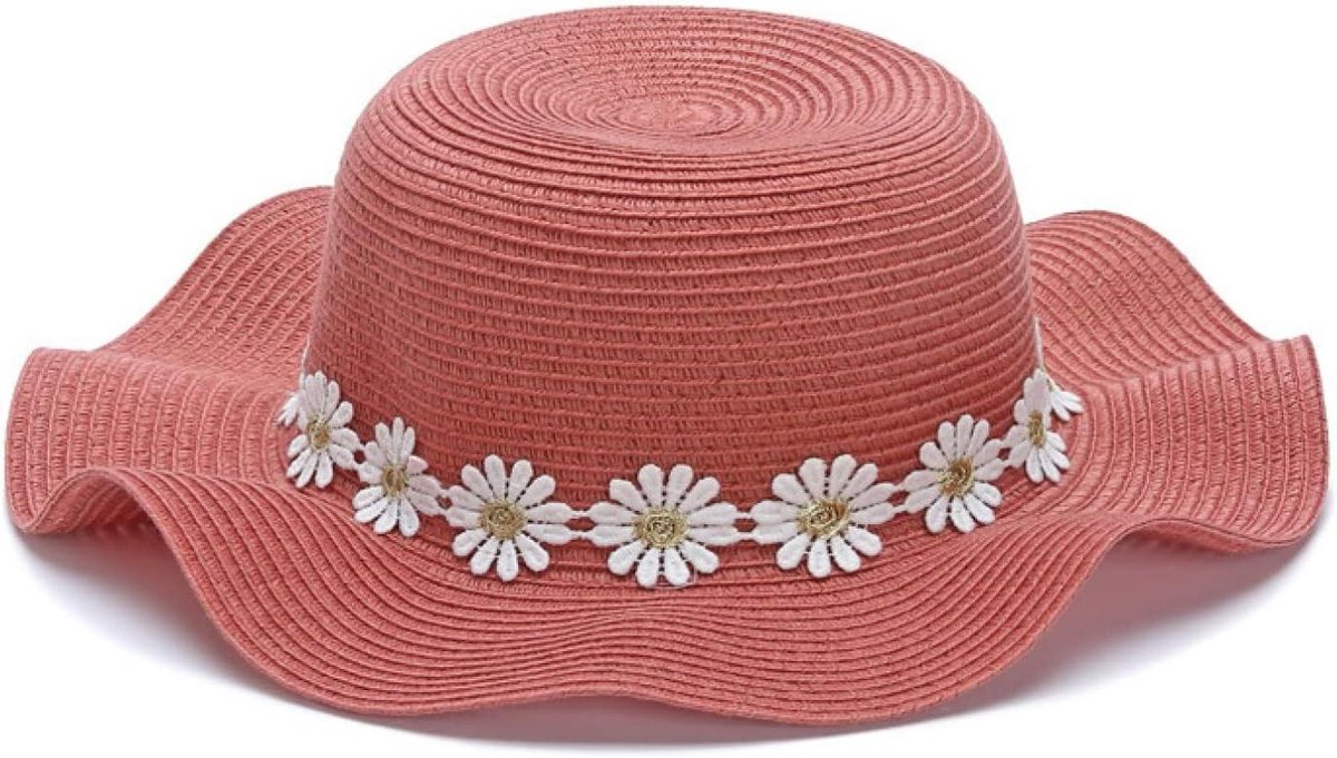 Zonnehoed Kinderen - Zomerhoed Meisjes - Bescherming Tegen Zon - Opvouwbaar Design - 49-51 cm - Geel