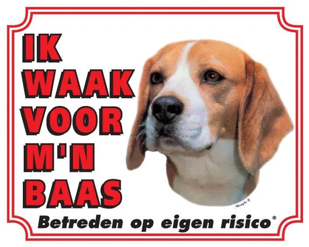 Bol.com Beagle Waakbord - Ik waak voor mijn baas aanbieding