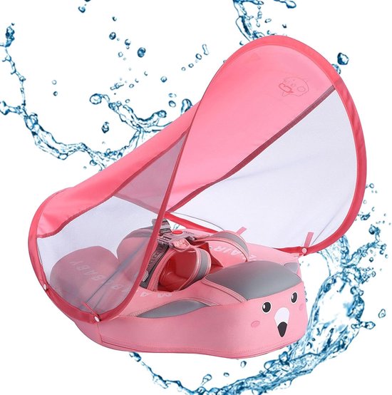 Baby Zwemring - Baby Zwemband - Veilig Spelen - Met Zonnedak - 3-24 maanden - Roze — afbeelding 3