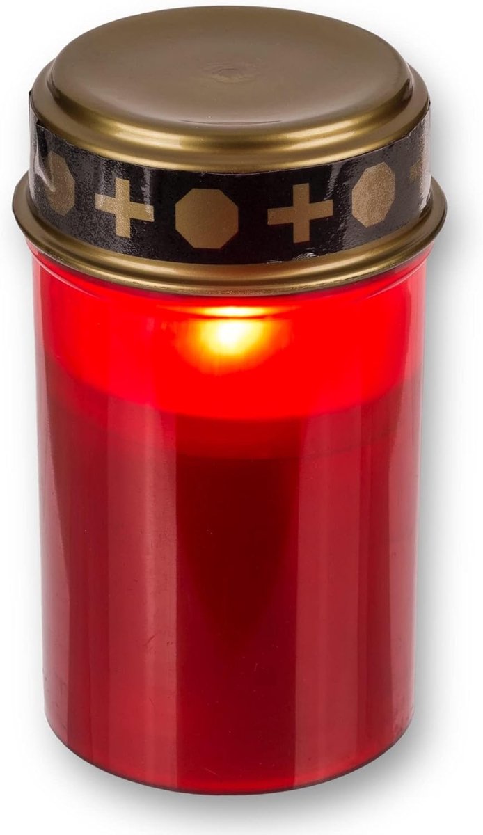 Led-graflicht rood voor buiten | Werkt op batterijen, flikkereffect, lange brandduur, voor graf- en herdenkingsplaat