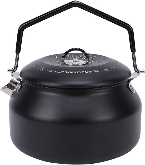 Camping Waterkoker - Theeketel Buiten - Koken op Kampvuur - Hittebestendige Verf - 1 Liter - Zilver — afbeelding 4