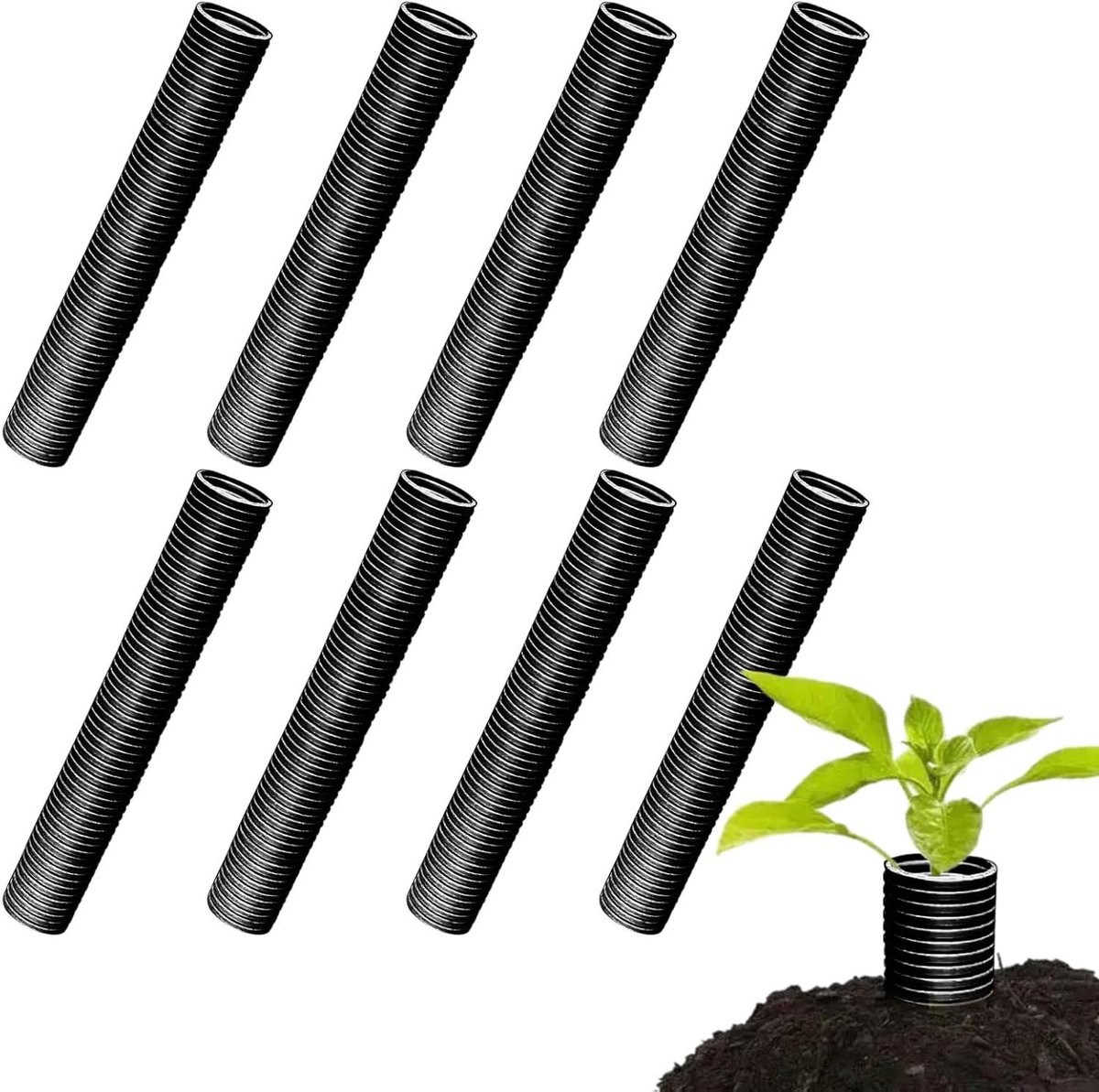 Boomstam Beschermers - Stamhoezen - Bescherming Jonge Bomen - Scheurbestendig PE Materiaal - 8 Stuks - Zwart
