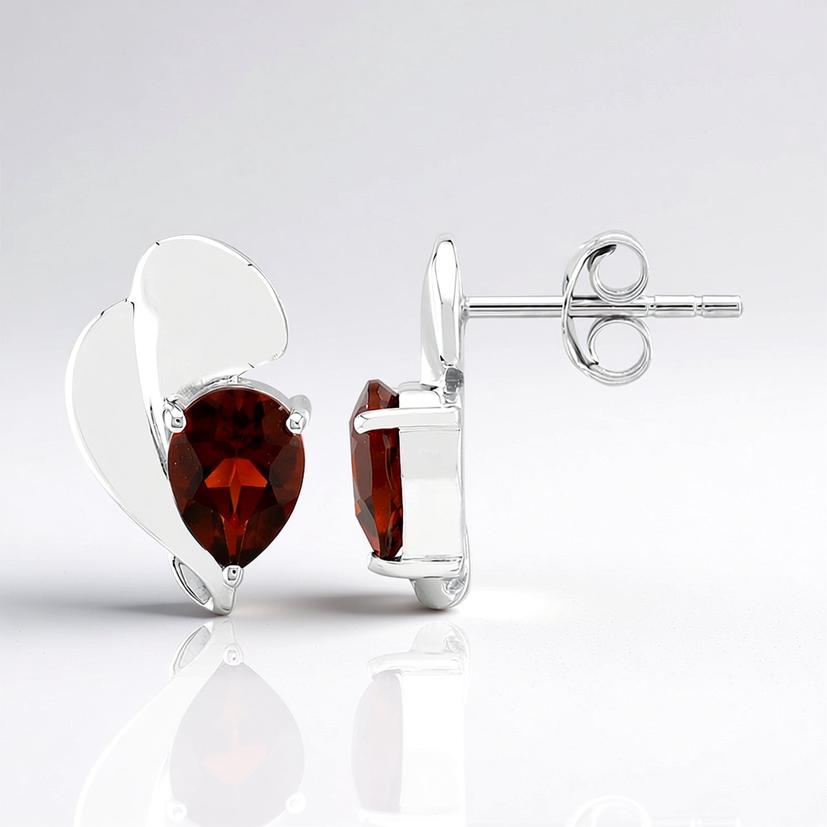 Cavill - Zilveren Oorbellen met Madeira Citrien - 925 Sterling Zilver Palladium - 1,02 ct Peervormige Braziliaanse Citrien - Elegante Citrien Sieraden