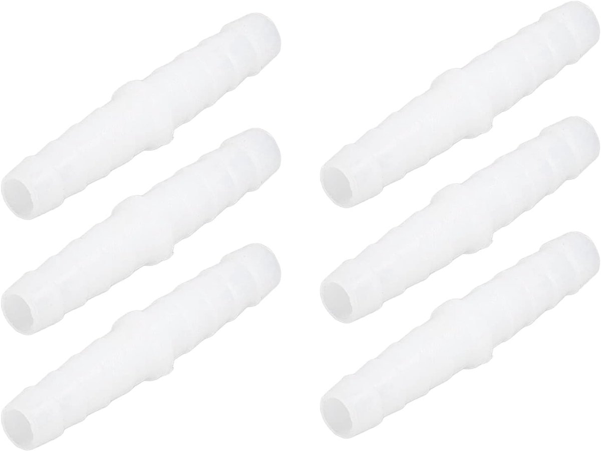 Slang Connector 10 Stks Slangpilaar Fitting Wit Rechte Dezelfde Prikkeldraad Splicer Mender voor Pompslang Siliconen Slang(6-6 mm)