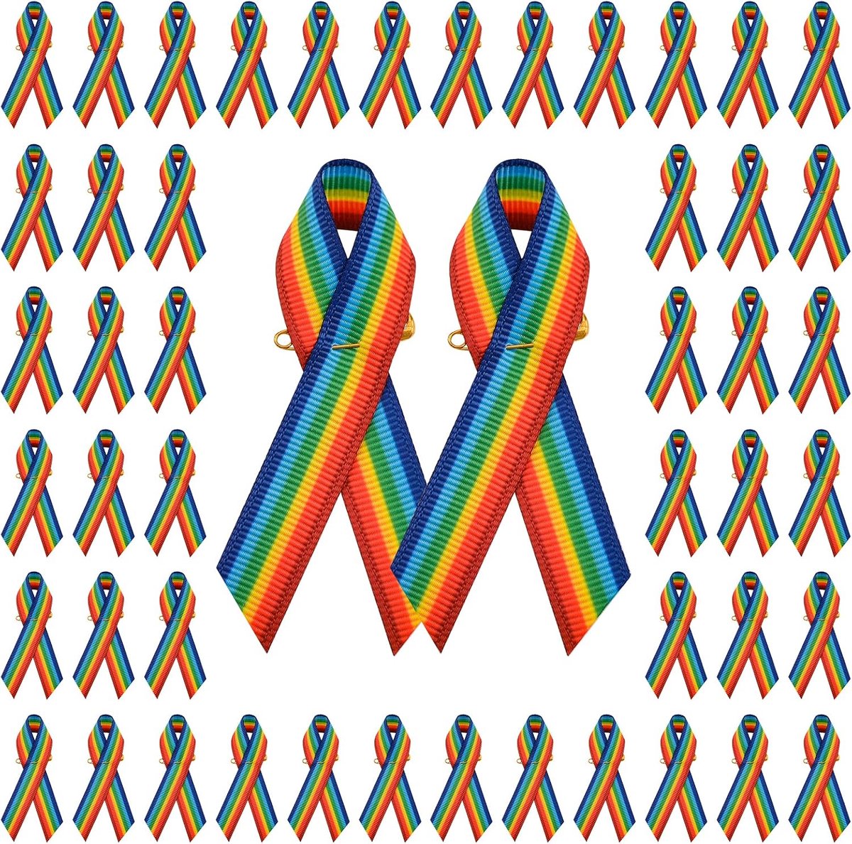 100 stuks regenbooglintspelden, LGBT-badges voor vrouwen, gay pride-broches voor kleding en tassen